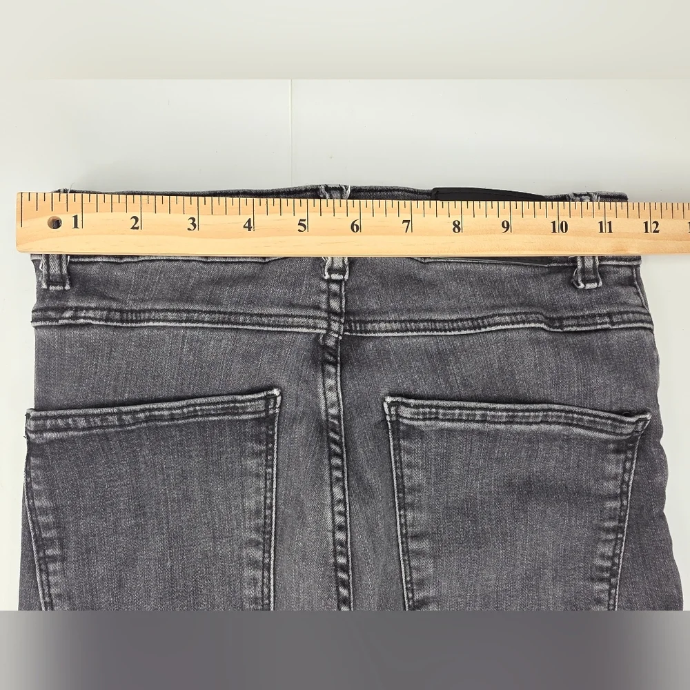Zara The High Waist Skinny In Midnight Black Jeans Size 2 Raw Hem 1311-BV